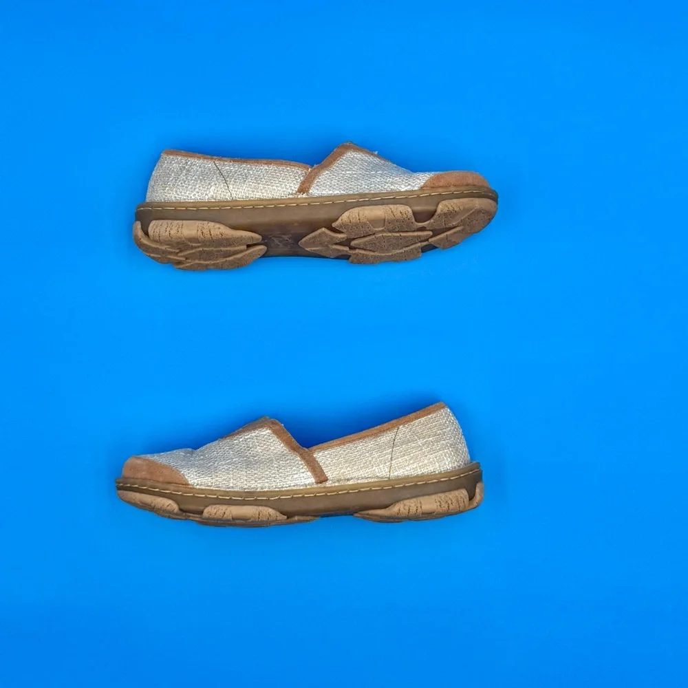 Tony Lama Tan and Cream Slip-On Loafers